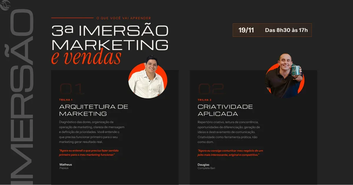 3º Imersão em Marketing, Comunicação e Vendas